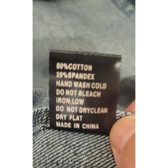 NEW Pol Women Jean  Denim jacket Raw Collar And Hem Size Small Y2K Boho Hippie - Picture 8 of 8